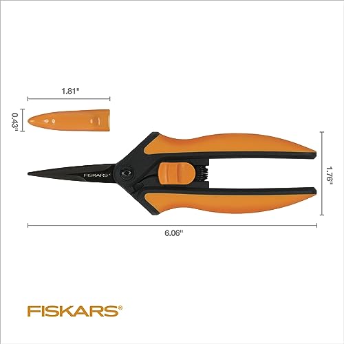 Fiskars 6" Pruning Snips - Snug Grip Backyard Shears with Spring Motion - Sharp Non-Stick Metal Blades for Exact Cuts - Premium Pruning Shears for Vegetation in Develop Tents...