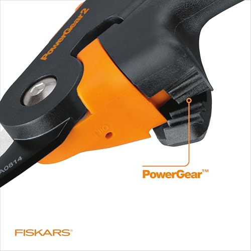 Fiskars PowerGear Bypass Pruning Shears, 3/4-Inch Ratchet Pruner for Enhanced Chopping Energy