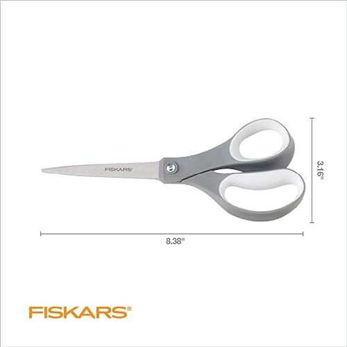 Fiskars Versatile Scissors with Excessive-Efficiency Stainless Metal Blades, Ergonomic Consolation Handles - Superb for Arts, Crafts, and Workplace Use